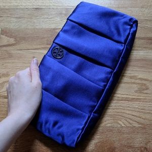 Tory Burch Kendrick Large Purple Satin Clutch